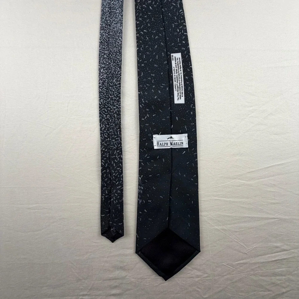 Ralph Marlin The Three Stooges Necktie Larry Moe Curly MensOS black Novelty 1995